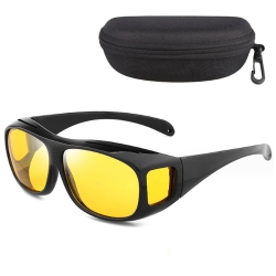 MYACUC HD Night Vision Wrap Around Glasses Nighttime Driving Rain Or Snow Glasses Anti Glare Polarized for Men Women In Multicolor