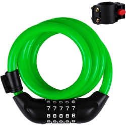 GREEN SCENIC Bike Lock, 4-Foot Long Weatherproof Heavy Duty Anti-Theft Security Bike Chain Lock, 5-Position Resettable Coil Cable Lock for Locking