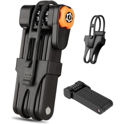 GREEN SCENIC Folding Bicycle Lock, 4 Digit Combination Anti-Theft Lock, Heavy Duty Alloy Steel, Anti-Scratch Coating, Waterproof, Rust-Proof