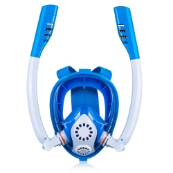 GREENSCENIC Full Face Snorkel Full Face Snorkel Mask Safe Breathing 180° Panoramic Diving Mask \w Dry Top System Leakproof Double Tube Snorkeling
