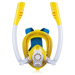 GREENSCENIC Full Face Snorkel Full Face Snorkel Mask Safe Breathing 180° Panoramic Diving Mask \w Dry Top System Leakproof Double Tube Snorkeling