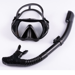 GREENSCENIC Snorkeling Two-Piece Set Tempered Glass Diving Goggles + Full Dry Breathing Tube Anti-Wave And Anti-Fog Ergonomic Design Silicone