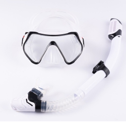 GREENSCENIC Snorkeling Two-Piece Set Tempered Glass Diving Goggles + Full Dry Breathing Tube Anti-Wave And Anti-Fog Ergonomic Design Silicone
