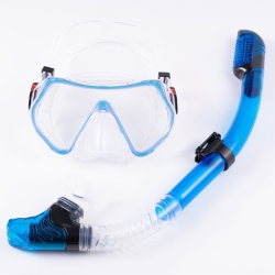 GREENSCENIC Snorkeling Two-Piece Set Tempered Glass Diving Goggles + Full Dry Breathing Tube Anti-Wave And Anti-Fog Ergonomic Design Silicone