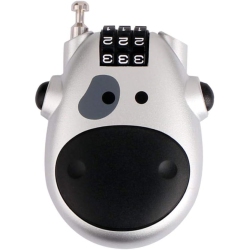 GREEN SCENIC Three-Digit Password Steel Wire Rope Helmet Lock, Retractable Cow Lock, Anti-Theft Motorcycle Lock—White