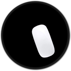 OECECA H Mouse Pad, Premium-Textured Small Round Mousepad 8.7 X 8.7 Inch Black, Stitched Edge Anti-Slip Waterproof Rubber Pretty Cute Computer Mat