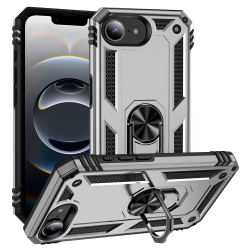 XCRS Dual-Layer Slim Armor Case for Iphone 16E (2025) – Built-In Magnetic Ring Kickstand Cover