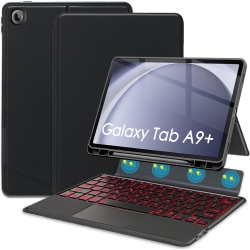 WINEECY Backlit Touchpad Keyboard Case for Samsung Galaxy Tab A9 Plus 11-Inch 2023 (Sm-X210/sm-X216/sm-X218) - Multi-Angle Stand, Magnetic Detachable