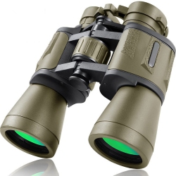 GREEN SCENIC 20X50 High Power HD Binoculars, Professional Military Compact Waterproof Binoculars, Outdoor Travel Binoculars - Khaki