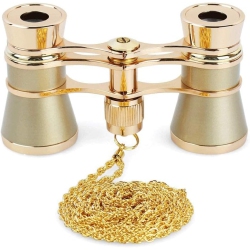 GREEN SCENIC 3X25 Opera Binoculars Chain/with Handle Metal Body Optical Lens Movie Telescope Vintage Design Girls Gift Transparent Monocular