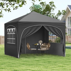 COSTWAY 10 X 10 Ft Pop Up Canopy Tent Outdoor Easy Setup Sunshade With Wheeled Bag Blue/white/gray
