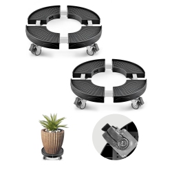 VEVOR Trash Can Dolly \w 4 Lockable Wheels, 440Lbs Capacity, 2 Packs Round Trash Can Roller Base, 15-22.8 In Adjustable, Heavy Duty