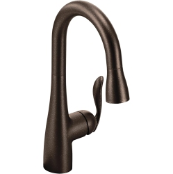 MOEN 5995Orb Arbor One Handle High Arc Pulldown Bar Faucet With Reflex, Oil Rubbed Bronze