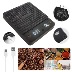 MYACUC Mini Coffee Scale Timer Rechargeable 3Kg/0.1G Espresso Scale Auto Tare Lcd