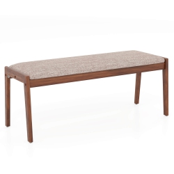 COSTWAY 1/2 PCs 45" Farmhouse Backless Bench With Rubber Wood Legs & Fabric Padded Seat