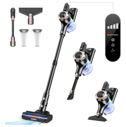 MEHIAZ Cordless Vacuum Cleaner, Max 45Mins Vacuums \w Led Display, Powerful 8 In 1 Lightweight Vacuum Cleaners \w 2 Hepa, Stick Vacuums Cordless For