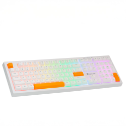 XTRIKE ME Illuminated Mechanical Keyboard - Quiet Membrane, Media Hotkeys, Led Backlit, Spill-Resistant, 10M Keystrokes - In White