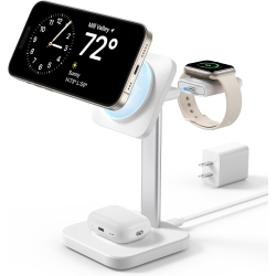 ESR 3-In-1 Magsafe Wireless Charging Stand - Magnetic Charger for Iphone 16/15/14/13/12 Series, Apple Watch, Airpods - In White