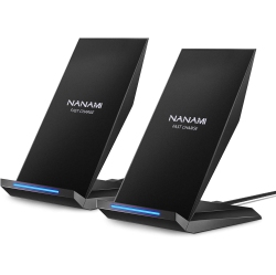 NANAMI 2 Pack Fast Wireless Charger - Qi Certified Wireless Charging Stand, 7.5W for Iphone 16/15/14 Pro Max, 10W Fast Charge for Samsung Galaxy