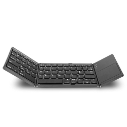 THE WAY Foldable Bluetooth Keyboard With Touchpad – Portable Wireless Keyboard With Stand, Rechargeable Full Size Ultra-Thin Pocket Folding Keypad