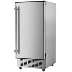 COOLAKE 15 Inch Wide Under-Counter Ice Maker- 80Lbs/day Built-In Freestanding Ice Machine \w 25Lbs Storage Bin | Stainless Steel Self-Cleaning Lcd