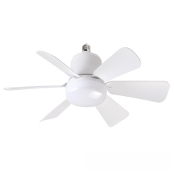 MYACUC E27 Base Fan Light With Remote, Quiet Led Ceiling Fan With 6 Blade, 3 Color Led Dimmable Ceiling Fan Light for Bedroom Garage Kitchen Living Room