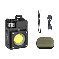 GREEN SCENIC Led Camping Light USB Charging Outdoor Multi-Function Magnetic Multi-Light Source Cob Work Inspection Light - In Black