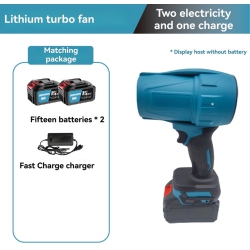 GREEN SCENIC Brushless Storm Blower, Lithium Battery Turbine Blower, Leaf Blower, Snow Blower, Garden Tool, Duster, Powerful Blower (15 Cells, Two