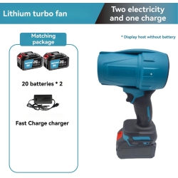 GREEN SCENIC Brushless Storm Blower, Lithium Battery Turbine Blower, Leaf Blower, Snow Blower, Garden Tool, Duster, Powerful Blower (20 Cells, Two