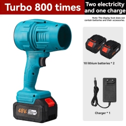 GREEN SCENIC Cordless High-Power Lithium-Ion Battery Hair Dryer \w Long Battery Life, Turbocharged Leaf Blower, Portable Handheld Snow Blower (Two