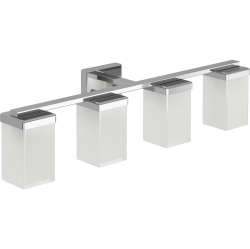 MOEN Yb8864Ch 90 Degree 4-Light Dual-Mount Bath Bathroom Vanity Fixture With Frosted Glass, Chrome