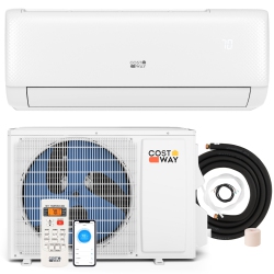 COSTWAY 12000Btu Wifi Enabled Mini Split Ac 22 Seer2115V Inverter Air Conditioner White/gray