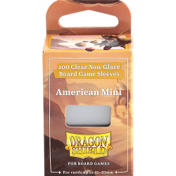 ARCANE TINMEN Dragon Shield American Mini Size Sleeves: Clear Non-Glare (41MM X 63Mm) 100 Sleeves Per Pack At-60201