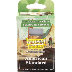 ARCANE TINMEN Dragon Shield American Standard Size Sleeves: Clear Non-Glare (57MM X 89Mm) 100 Sleeves Per Pack At-60203