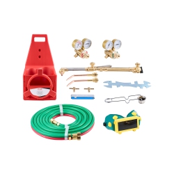 VEVOR 14PCs Oxygen Acetylene Gas Welding Cutting Torch Kit, Oxy Acetylene Brazing Set \w 177" Twin-Hose, Cutting Nozzle, 2 Welding Tips & Cylinder