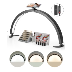 VEVOR 40 W Nail Half Moon Desk Lamp \w Phone Holder, Adjustable Brightness And Color Temperature, Arched Led Table Light for Nail Tech, Tattoo