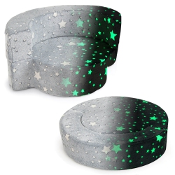 COSTWAY 2-In-1 Toddler Chair With Removable & Washable Cover Plush Reading Chair