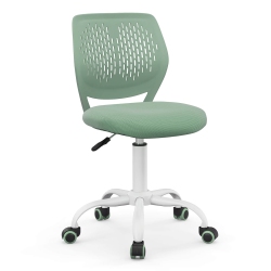 COSTWAY Office Task Desk Armless Chair Adjustable Mid Back Swivel Study Chair