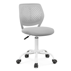 COSTWAY Office Task Desk Armless Chair Adjustable Mid Back Swivel Study Chair