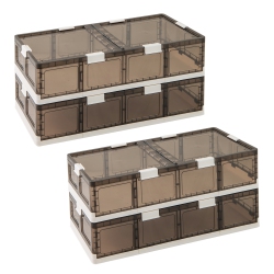 COSTWAY 2/4 Pack 26.5 Gal Under Bed Storage Containers With Wheels Double Opening Lids