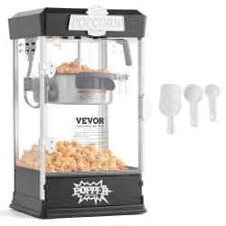 VEVOR 480W Popcorn Maker, Popcorn Popper Machine, 4 OZ Kettle Makes 1.5 Gallon Per Batch, Tabletop Popcorn Maker, Includes 3 Scoops, Movie Theater