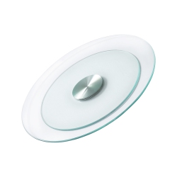 VEVOR 20 In Glass Lazy Susan Turntable, 360° Rotation Round Clear Tabletop Rotating Tray, Tempered Glass Dining Table Centerpiece, Smooth And