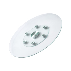 VEVOR 30 In Glass Lazy Susan Turntable, Tempered Glass Dining Table Centerpiece \w 6 Rotating Wheels, 360° Smooth And Silent Spin Tabletop Rotating