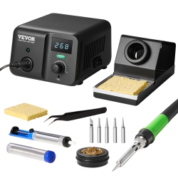 VEVOR 70W Digital Display Soldering Station Kit, 122°F- 932°F Temp Control & Built-In Transformer, Auto Standby & Sleep Mode, \w 5 Soldering Tips