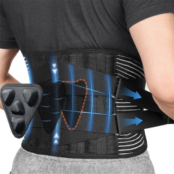 MYACUC Mesh Back Brace for Lower Back Pain Relief Adjustable Lumbar Support Belt for Herniated Disc Scoliosis \w Removable 3D Pad, for Home Work