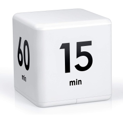 GREEN SCENIC Timer Block for Adhd Productivity Exercise Gravity Sensing Flip Kitchen Desktop Timer for Study Time Countdown Management Setting 15 20