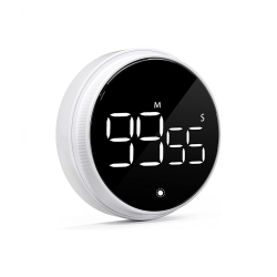 GREEN SCENIC Rotating Timer, Large Screen Led Lcd Electronic Timer Reminder Alarm Clock, Countdown Timer for Learning Kitchen Baking - In White
