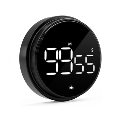 GREEN SCENIC Rotating Timer, Large Screen Led Lcd Electronic Timer Reminder Alarm Clock, Countdown Timer for Learning Kitchen Baking - In Black