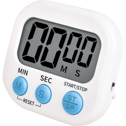GREEN SCENIC Children's Timer, Kitchen Digital Timer, Magnetic Back, Bell, Cooking Rack - In White