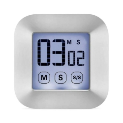 GREEN SCENIC Kitchen Lcd Digital Timer Learning Touch Large Screen Countdown Alarm Clock Stopwatch Kitchen Tools - In Silver